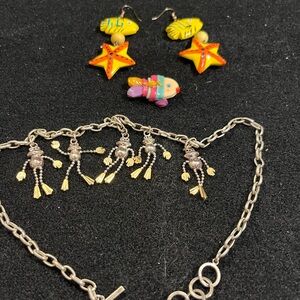 Colorful Fish and Starfish Jewelry Set